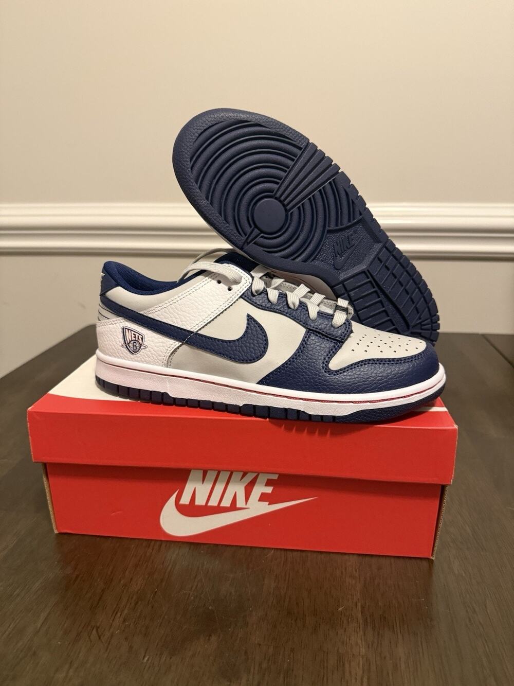 Nike Dunk Low EMB NBA 75th Anniversary Brooklyn Nets Sneakers Size 7y